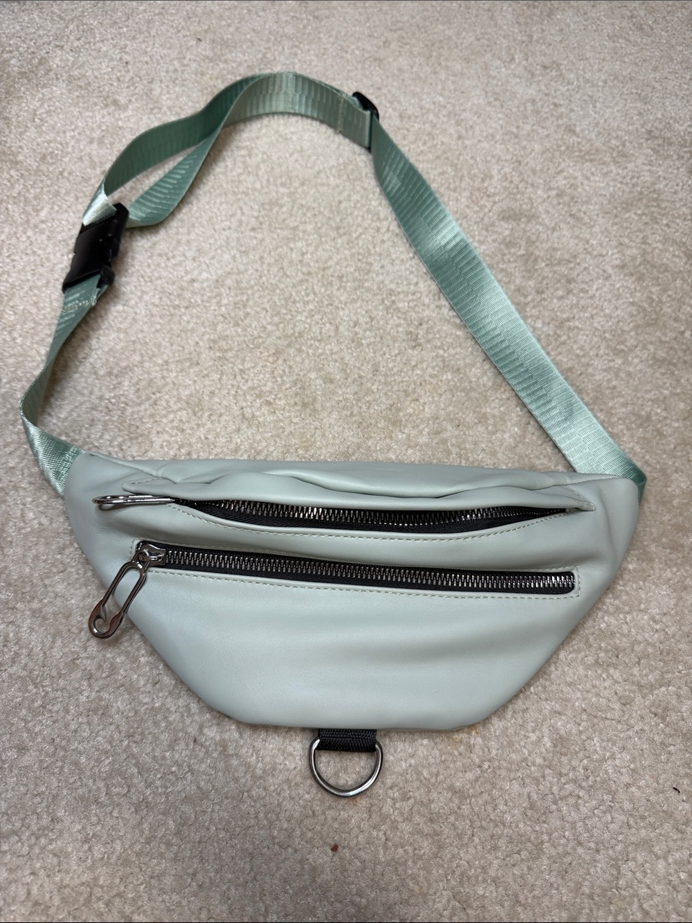 Sleek Mint Crossbody Belt Bag